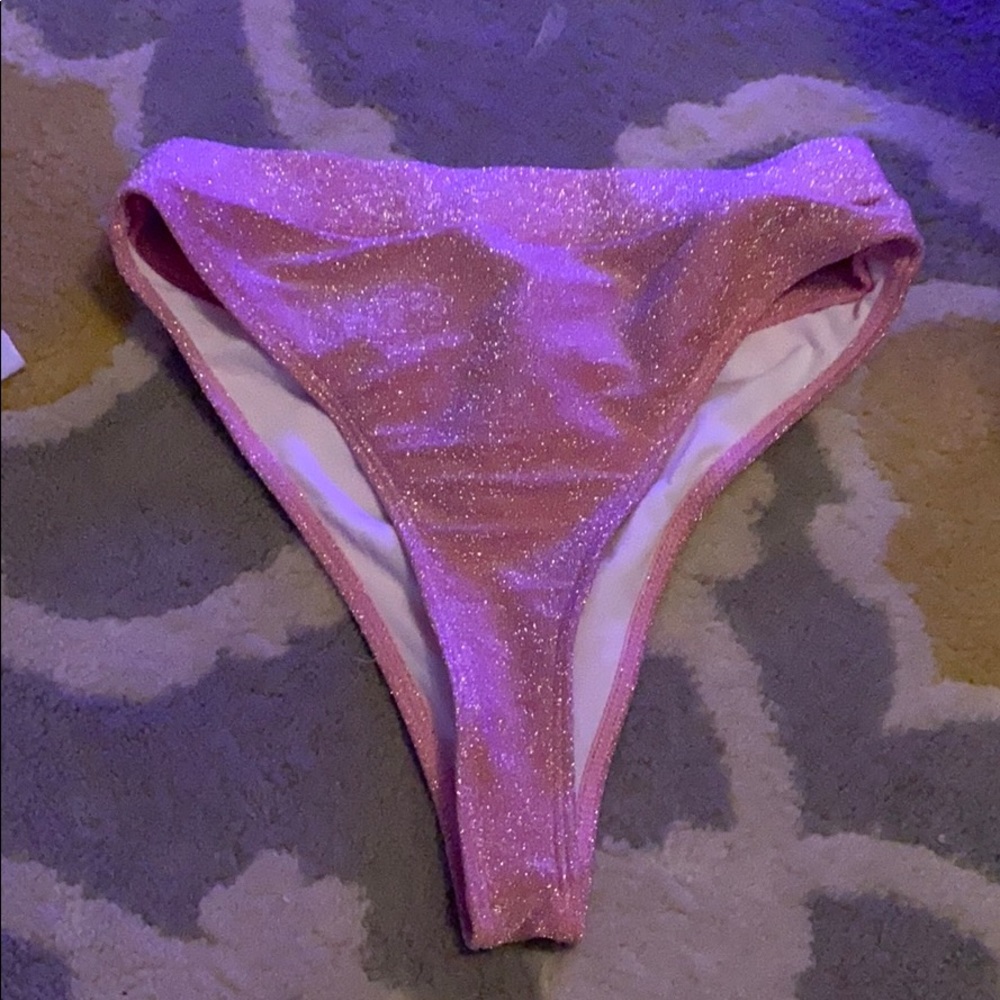Shein sparkly high waisted bikini bottoms